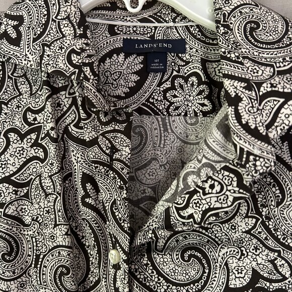 Lands End Paisley Button Up NWOT - Picture 3 of 6